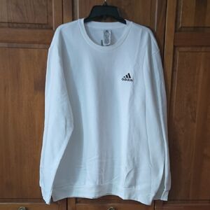 Adidas Men's 2XL White Crewneck Sweatshirt